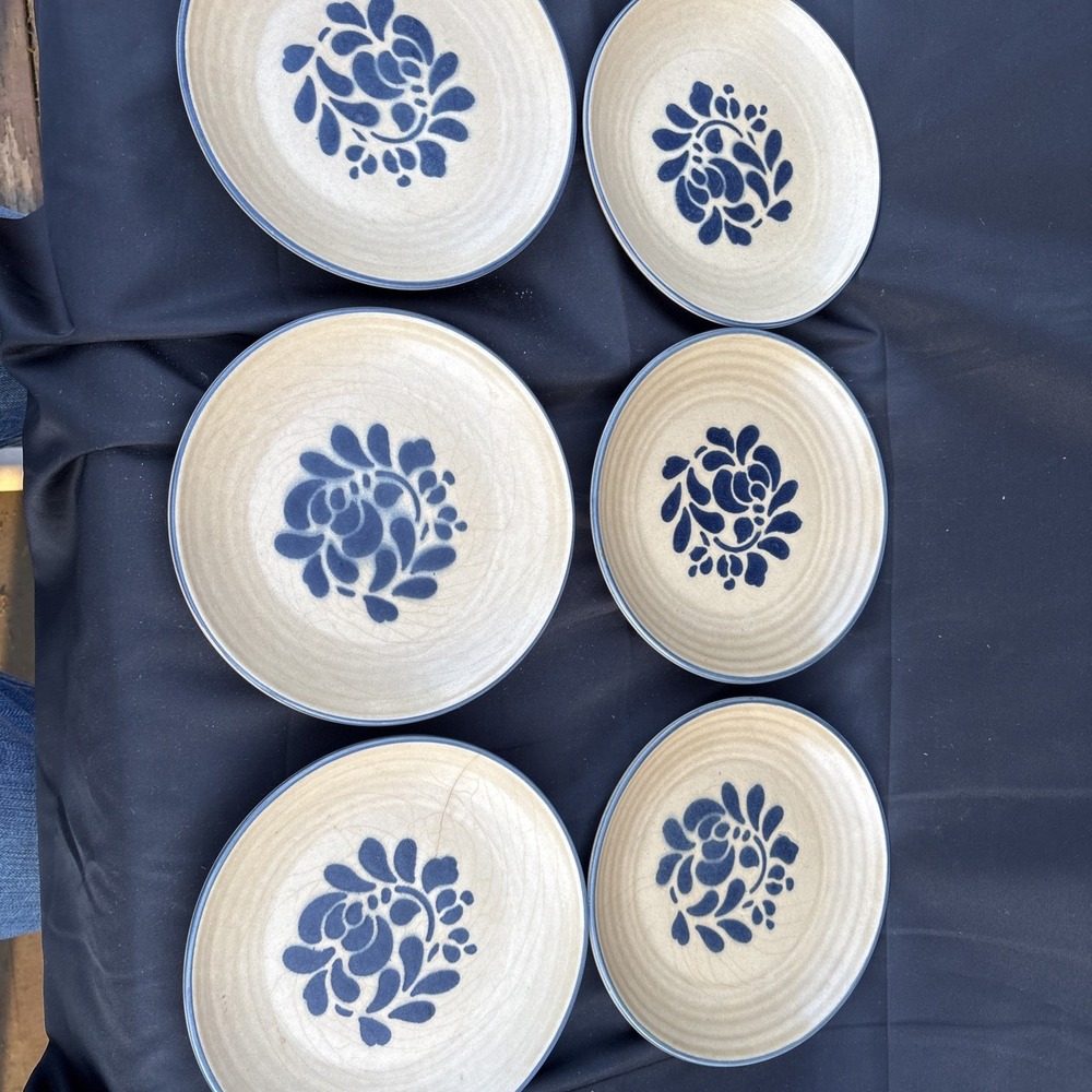 Set Of 6 Pfaltzgraff Folk Art 7" Dessert/Salad Plates